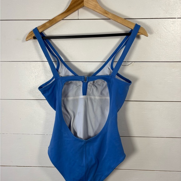 D’Vanells Blue One-Piece Swimsuit L Women’s Vintage Retro Cut - Picture 5 of 5